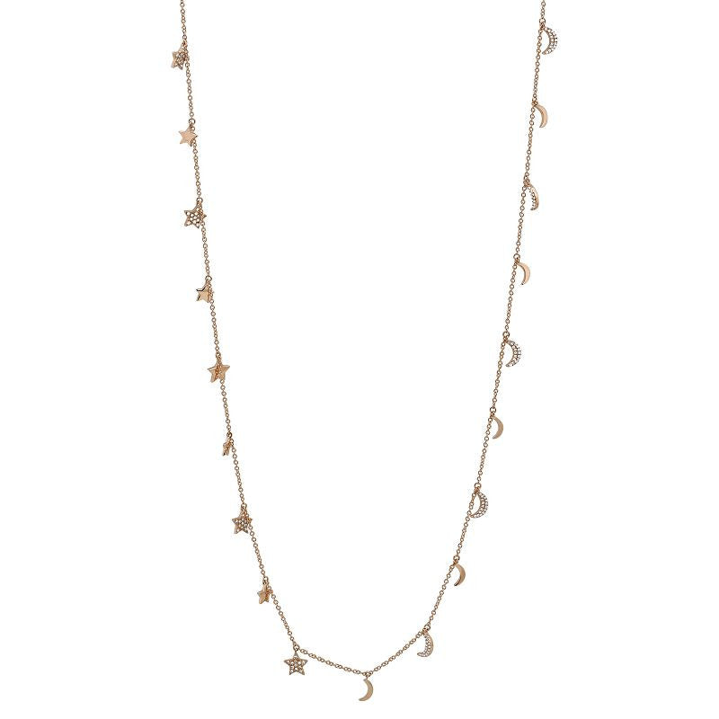 34 in. Falling Moons & Stars Necklace