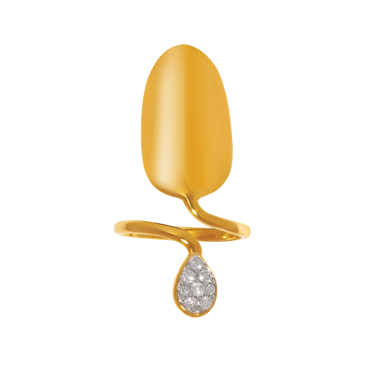Tear Drop Golden Nail Ring