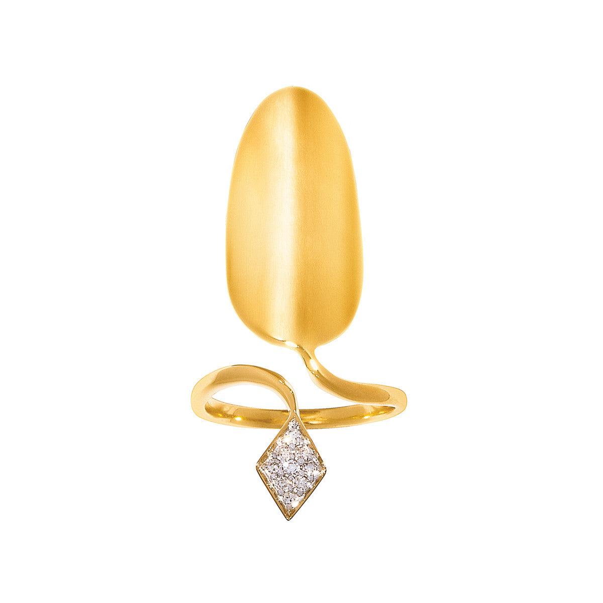 Diamond Drop Golden Nail Ring