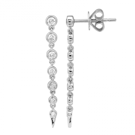 14k Seven Diamond Dangling Earrings