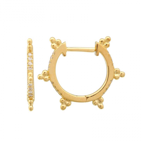 14k Emperor Diamond Hoop Earrings