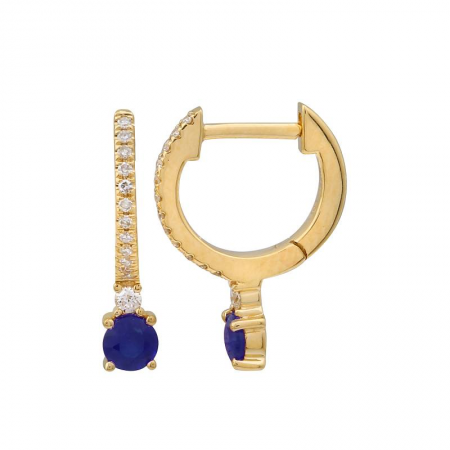 14k Sapphire Huggie Earrings